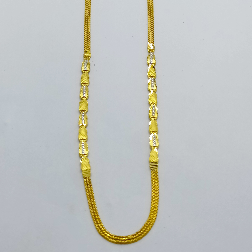 22k/916 yellow oval pearls shape design chain